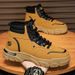Snow Boots Men's Winter Snow Boots Fleece Lined Waterproof Work Boots With Anti-Slip Sole Casual Hiking Shoes For Cold Weather_vogvips.com