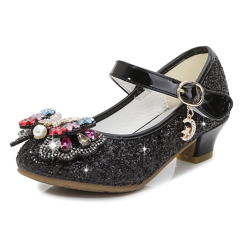 Glitter Party Shoes For Dance & Special Occasions – Shimmer PU Ballet Flats With Soft Anti-Slip Sole, Adjustable Hook Loop Strap (White/Red/Pink/Gold)_vogvips.com
