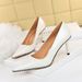 9611-A2 Fashion Sexy Women's Shoes Thin High Heel Lacquer Leather Shallow Mouth Pointed Metal Bead Riveted Single Shoe_vogvips.com