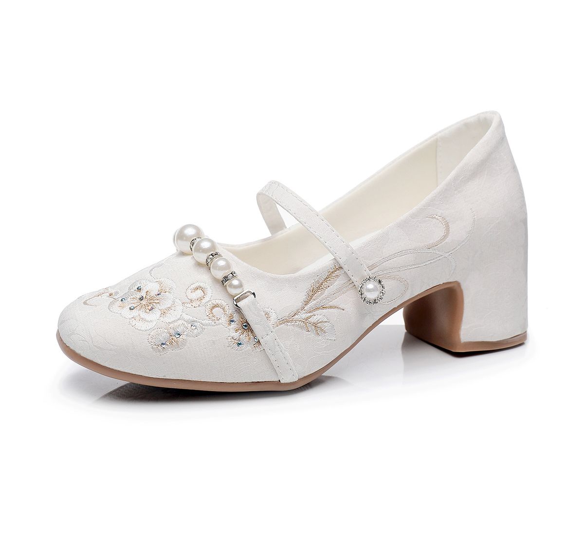 Women’s Shoes Horse Faced Skirt Embroidered Shoes Fashionable High Heeled Hanfu Shoes For Women Temperament Versatile Mary Jane Cheongsam Dance Shoes_vogvips.com
