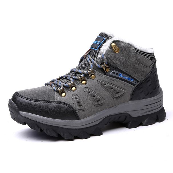 New Velvet Warm Outdoor Mountaineering Cotton Korean Version High Top Lace Up Large Size Tourist Hiking Shoes 9F6_vogvips.com