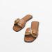 Slippers Women's Summer Wear 2025 New Fashion Belt Buckle Flip-flops Women's Casual Beach Shoes Leather Flat Sandals_vogvips.com