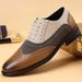 British Brogue Carved Men's Business Trendy Casual Formal Leather Shoes Color Block Korean Version New Youth_vogvips.com