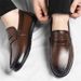 2026 New Business Casual Leather Low-top Men's Comfortable Soft Sole Summer Slip-on Loafers Work Shoes_vogvips.com