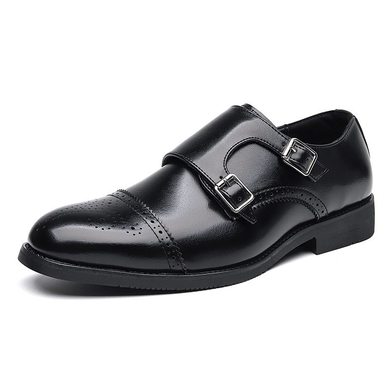 Euro Step Fashion Trend Brogue Youth Low-top Casual Large Men's Leather Shoes 38-40 Size_vogvips.com