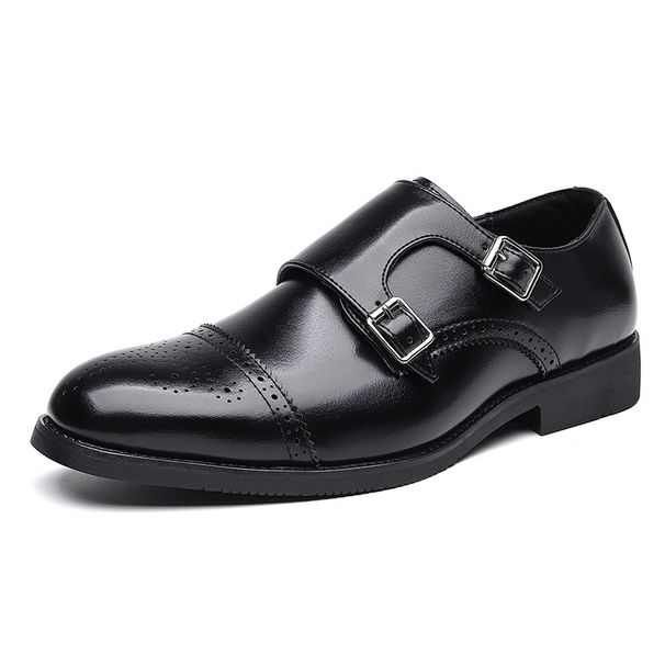 Euro Step Fashion Trend Brogue Youth Low-top Casual Large Men's Leather Shoes 38-40 Size_vogvips.com