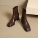 5566 Autumn Winter Fashion Short 2024 New Fleece Lined Square Toe Chunky Heel Thin Back Zipper Low Women's Boots_vogvips.com