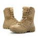 Men's High Top Work Boots For Outdoor Sports - Military Style Synthetic Leather Upper With Rubber Sole - Round Toe Lace-Up Shoes For Hiking Climbing_vogvips.com