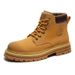 European Warm Series 2025 Autumn New Genuine Leather Classic Yellow Work Men's Martin Boots Trendy_vogvips.com