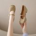 French Gentle Evening Breeze Mary Jane High Heels Women's Thick Heel Spring And Autumn With Skirt Small Leather Shoes_vogvips.com