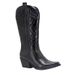 Women's Shoes Autumn New Embroidered Women's Mid Calf Fluorescent Pointed Toe Martin Boots Thick Heels Large Size Boots_vogvips.com