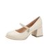 Mary Jane Women's Shoes 2026 New Spring Autumn Fashion Versatile French-style Medium Block Heel Shoes, Gentle And_vogvips.com