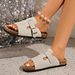 Cross-border Foreign Trade Large-size Vintage Women's Summer Outdoor New Frosted Flat Sandals_vogvips.com