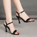 Soft Leather One-strap Stiletto Sandals 2026 New Summer Versatile High-heeled Women's Shoes With Soft Sole And Mid-heel_vogvips.com