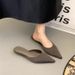 European And American Foreign Trade Large Size Closed-Toe Half 2025 New Summer High Heel Sandals Pointed Toe Stiletto_vogvips.com