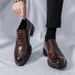 Men's Fashion Brown Derby Shoes Genuine Leather British Black Business Suit Men's Shoes Lace-up Oxford Shoes Banquet Dress Wedding Shoes Plus Size 46_vogvips.com