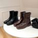 Washed Cowhide Vintage Distressed Leather Chelsea Boots With Hidden Wedge Heel, Round Toe, Slip-On Ankle Boots For Casual And Stylish Outfits_vogvips.com