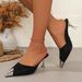 Metal Pointed Toe Wrapped Lazy Half Slippers Women Ing New Styles Of Slim Heels And High Heeled Sandals For Outdoor_vogvips.com