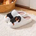 Pattern Dachshund Embroidery Stuffed Home Thick Sole Plaid Furry Cotton Warm Non-slip Indoor Slippers Pet Mom Gift_vogvips.com