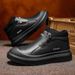 High-top Men's Shoes For Autumn, Slip-on Waterproof Non-slip Sports Sneakers With Thick Soles And Internal Height_vogvips.com