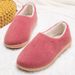 26DW-3-2 Cotton Slippers For Women, Thick Sole, Closed Heel, Suitable For Outdoor Wear, Mom, Pregnant Women, Postpartum, Autumn And Winter, Fleece-Lined Home Shoes_vogvips.com