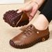 Platform Loafers Women's Casual Shoes 2024 New Summer Leather Flats Comfortable Slip On Mom Shoe Plus Size Oxfords Mujer Zapatos_vogvips.com