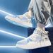 Men's High Top Canvas Shoes Height Increasing White Sneakers Trendy Skateboarding Lace Up Student Comfortable Platform Casual_vogvips.com
