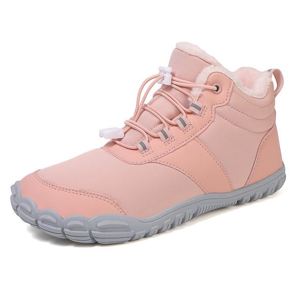 Men's Shoes New Winter Warm Cotton Shoes Outdoor Leisure Five Finger Shoes Sports Shoes Plus Velvet Thickened Mid Cut Men's Couple Snow Boots_vogvips.com