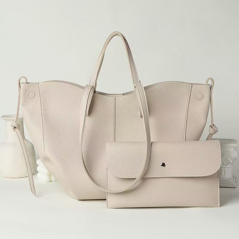 Women's Tote Bag & Platform Sneakers Set – Large Capacity Work Bag With Hidden Wedge Shoes (Casual Chic Combo)_vogvips.com