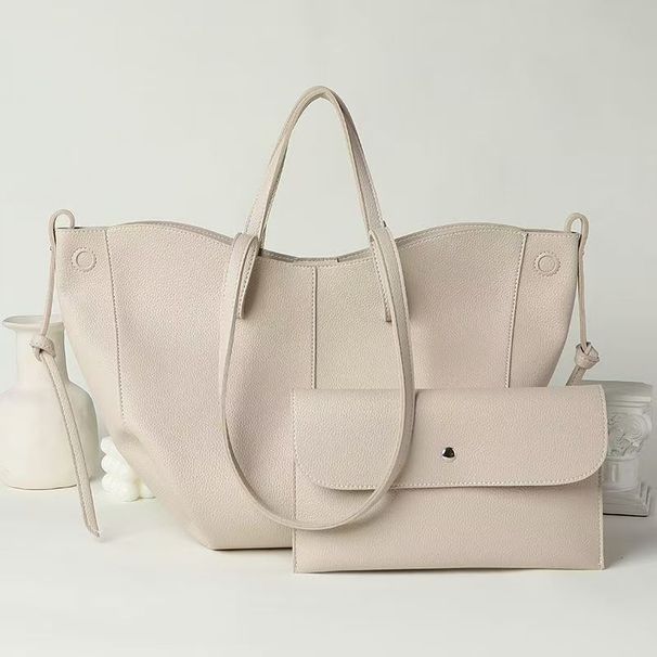 Women's Tote Bag & Platform Sneakers Set – Large Capacity Work Bag With Hidden Wedge Shoes (Casual Chic Combo)_vogvips.com