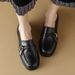British Style Sole 2024 New Soft Leather Slip-On Loafers Versatile Round Toe Single Shoes Women's Moccasins_vogvips.com