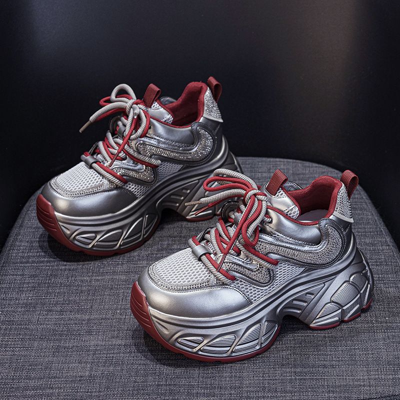 Dad Shoes Women's Thick-soled Inner Height Increase Casual Versatile Style Lace-up Women's Shoes_vogvips.com