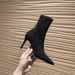 WD Spring And Autumn New Short For Women, High Thin Heels, Pointed Toe, Black Stretch Slim Boots, Versatile Internet_vogvips.com