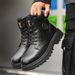 Warm High-top Locomotive Thick-soled Heightening Martin Boots Men's Big-headed Tooling Boots Velvet Men's Leather Boots_vogvips.com