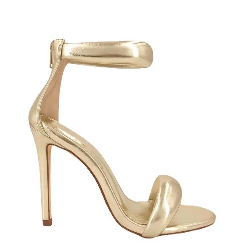 Women's Roman Sandals & Cloud Bag Set – Slim Strap Heels With Pebbled Leather Tote (Office Chic Combo)_vogvips.com