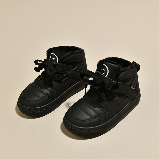 Girls' Winter High-Top Sneakers - Fleece Lined, Non-Slip Sole, Fashionable & Comfortable (Pink/Black/White)_vogvips.com