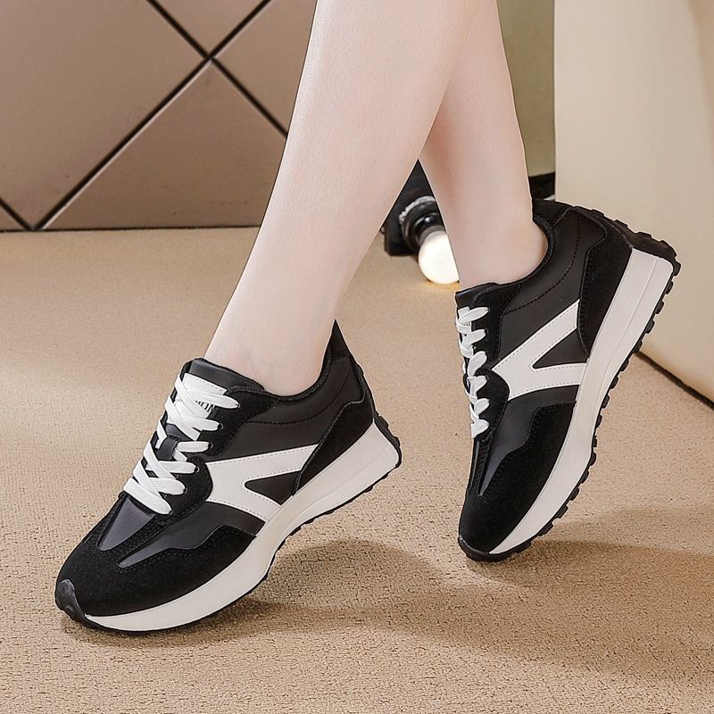 Cross-border Foreign Trade Large-size New Leather Sports Shoes, Women's Casual Flat-soled Soft-soled Running Dad Shoes_vogvips.com