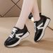 Cross-border Foreign Trade Large-size New Leather Sports Shoes, Women's Casual Flat-soled Soft-soled Running Dad Shoes_vogvips.com