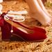 Mary Jane 2025 New French Style Pearl Chain Bow High-heeled Round Toe Chunky Heel Shallow Mouth Versatile Single Shoes_vogvips.com