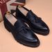 Euro Step Spring Tassel Breathable Pointed Toe Men Brogue Thick Sole Business Casual Trendy Height Increasing Date Leather Shoes_vogvips.com