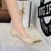 Women's Shoes Exquisite High Heels For Women, Versatile, Low Cut, Openwork Woven, Stiletto Heel, Metal Pointed Toe, Elegant Single Shoes._vogvips.com