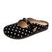 Retro Split-toe Low-heeled Soft Leather Versatile Casual Polka Dot Slip-on 2.5 Cm Wedge Style Open-back Half-toe Shoes_vogvips.com