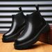Men's Casual British-style Trendy High-top Leather Shoes, Business Retro Minimalist Leather Boots, Martin Boots, Slip-on Ankle Boots_vogvips.com
