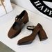 9613-5 Style High Thick Heels, Waterproof Platform Suede, Shallow Mouth Square Toe Belt Buckle, Straight Strap, Single_vogvips.com