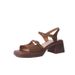 Summer Thick-soled Roman Strap Sandals, Soft Leather Open-toe W's Shoes, French-style Chunky High Heels For Petite_vogvips.com