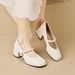 Square Head French Mary Jane Shoes Women's Shallow Mouth Word With Thick Heel Single Shoes Women's Small Fragrant Style_vogvips.com