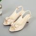 New Peep Toe For Women, Chunky Heel, Summer 2023, Korean Style, Fashionable Versatile Mid Heel Shallow Mouth Women's_vogvips.com