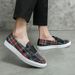 Fashion New Mens Stripe Suede Leather Designer Shoes Plaid Fashion Casual Flat Bottom Sneakers Luxury Brand Shoes Men Loafers Shoes Male_vogvips.com
