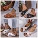 Slope Thick Soled For Women, Plus Size Round Toe Casual One Foot Kick, Solid Color Cross With Slope Heel Cool Slippers_vogvips.com