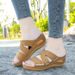 Women's Shoes Summer Women's Wedge Heel Stitching Sandals Fish Mouth Thick Bottom Hollow Large Size Shoes Embroidered One Word Sandals_vogvips.com